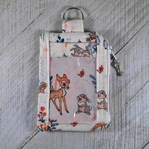 Estuche para identificación, portaidentificación, billetera de bolsillo, inspirado en Disney Bambi, amigos del bosque de Disney, Thumper, Flower