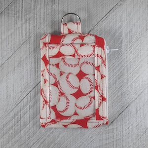 Estuche para identificación de béisbol o sóftbol, porta identificación, billetera de bolsillo, billetera con llavero