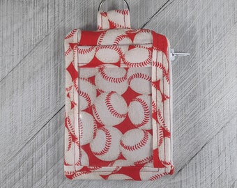 Abstand - Baseball / Softball Ausweisbeutel/Ausweishalter/Taschen-Brieftasche, Schlüsselbund-Mappe