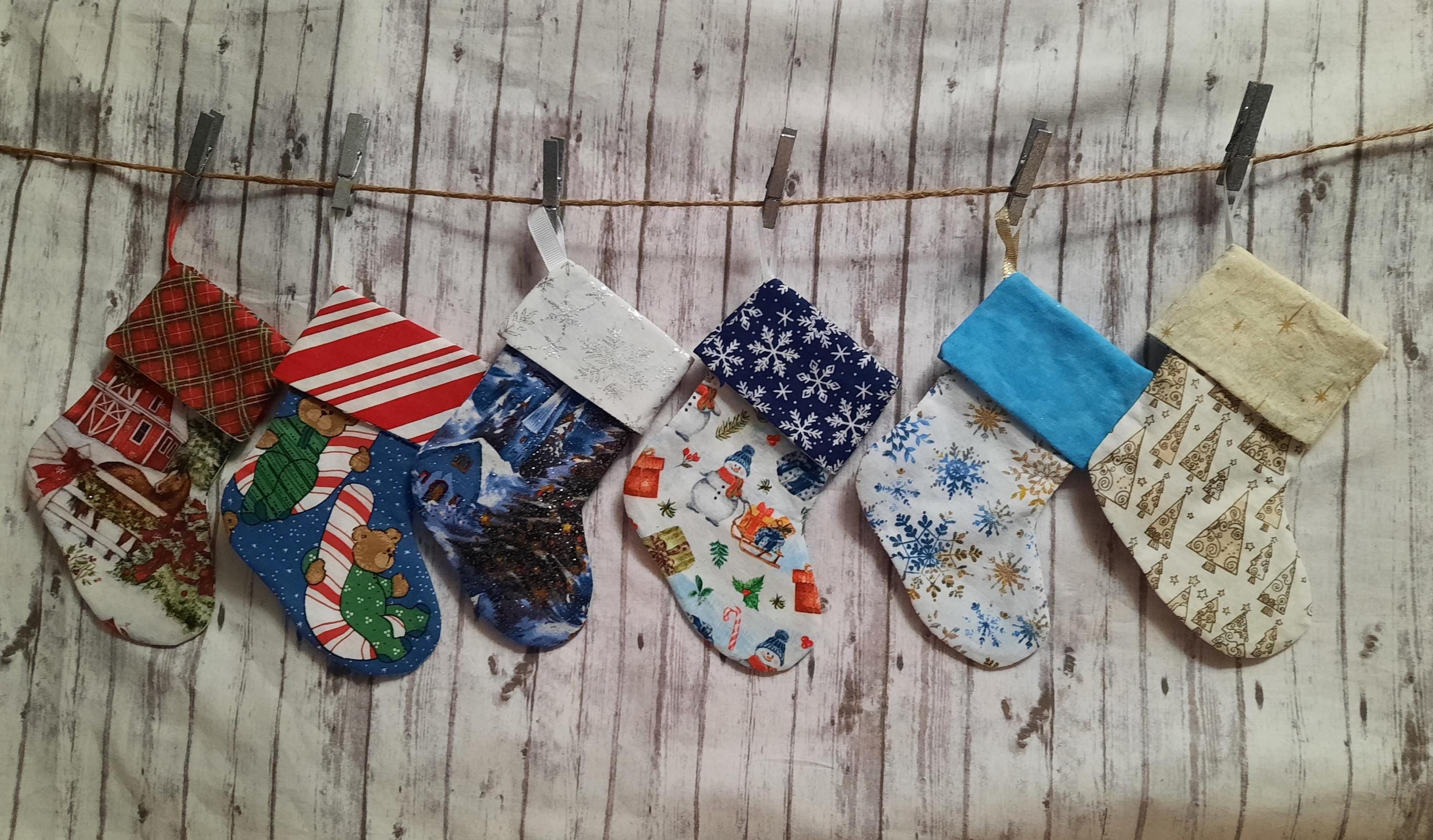 Mini Stockings - Farmhouse and Horses, Teddy Bears, Winter Village, Snowmen, Snowflakes, Christmas Trees, Gift Card Holder