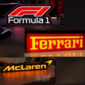 Letrero luminoso LED estilo McLaren para garaje, decoración de pared, luz nocturna, lámpara de caja de luz