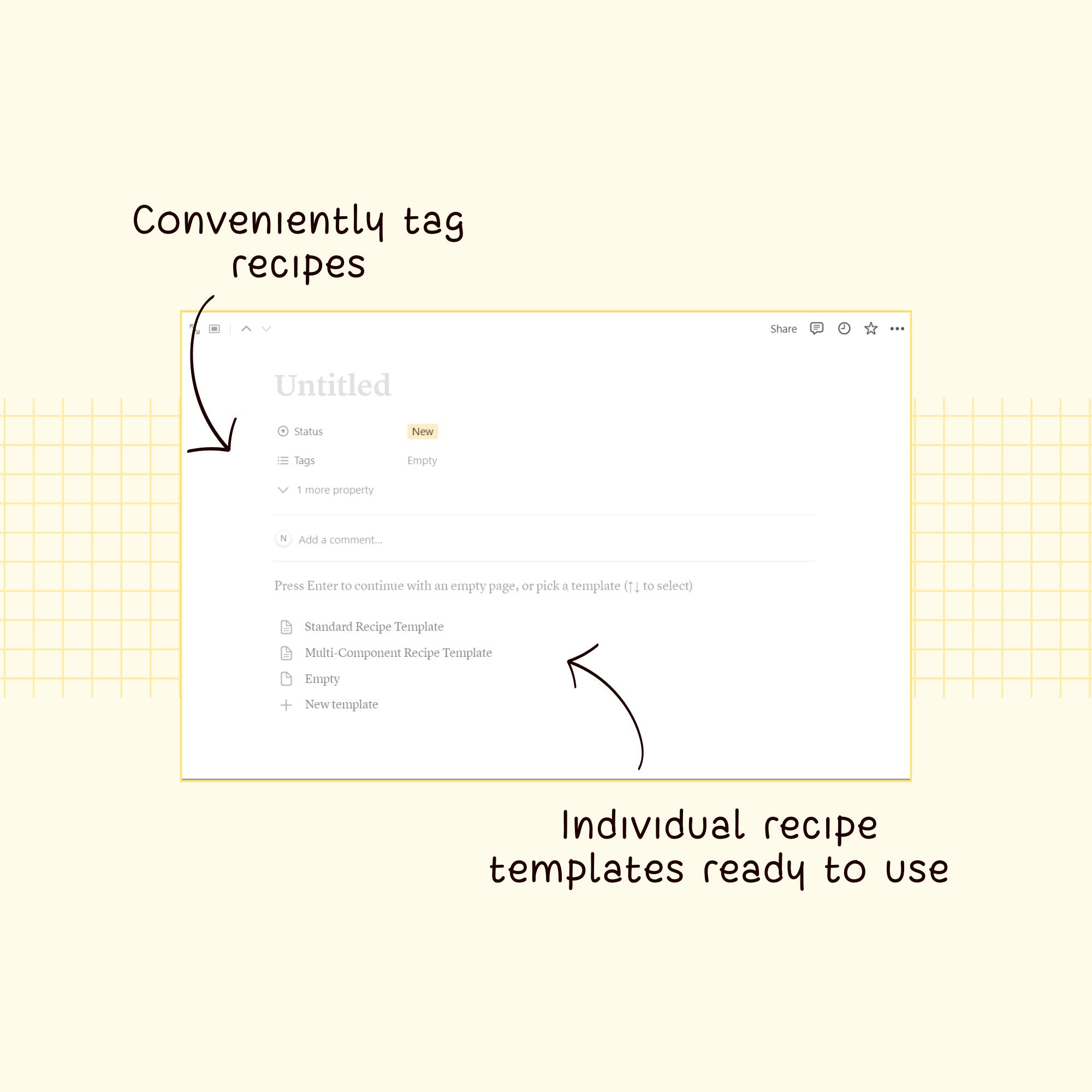 Recipe Book Notion Template Simple Recipe Planner Meal Organiser Etsy