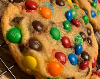 Homemade Gourmet M&M cookies