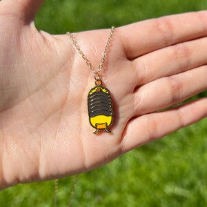 Cubaris rubber ducky isopod enamel necklace