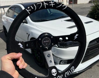 Volante bordado anti-estoque Drift King Suede