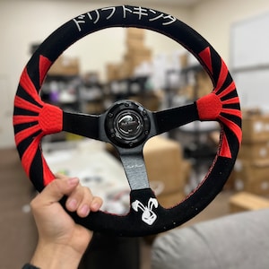 3”Deep Dish JDM 6-BOLT Steering Wheel Racetrack Strong Grip Suede Leather