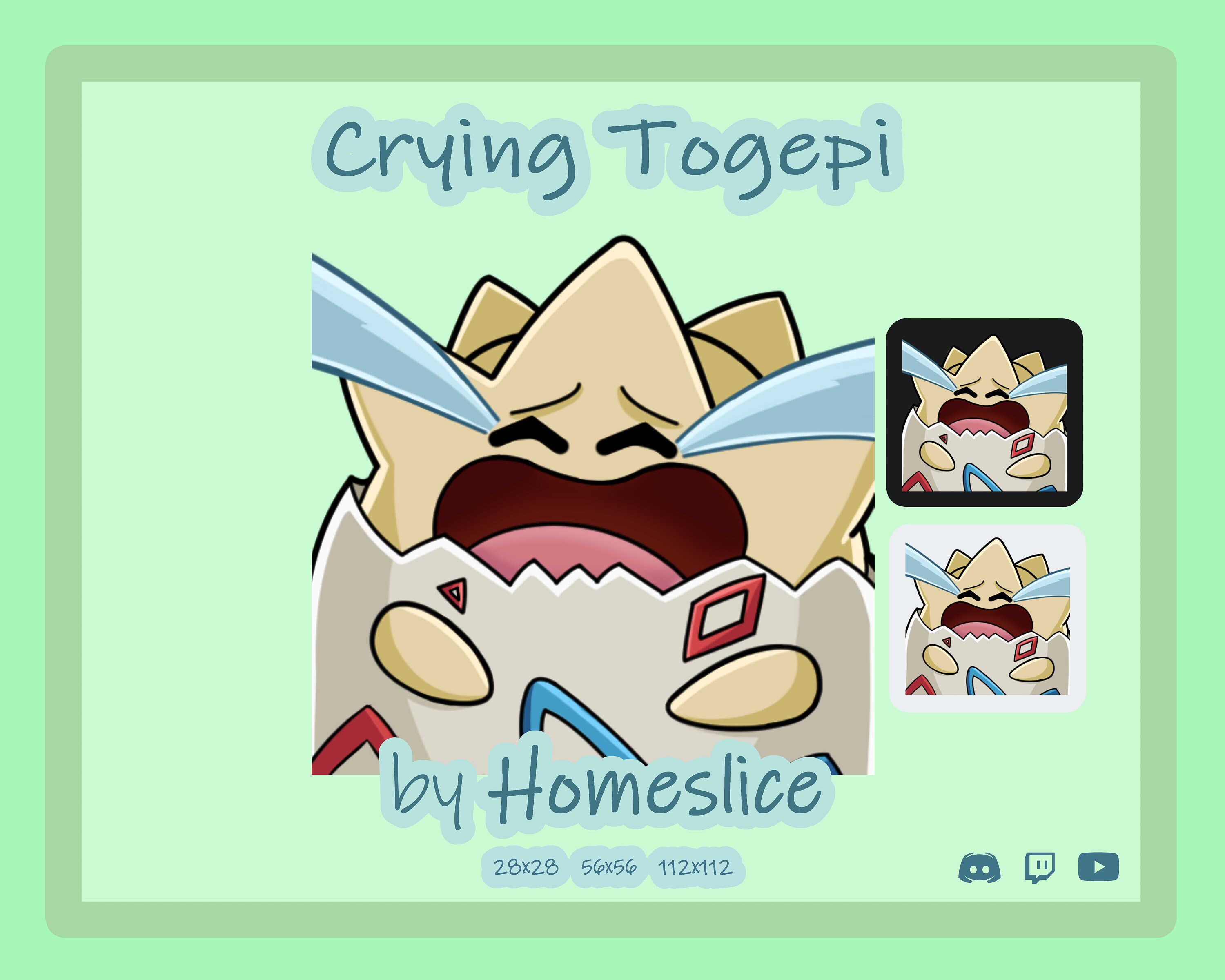 Crying Togepi Pokemon Emote for Twitch Discord & Youtube - Etsy