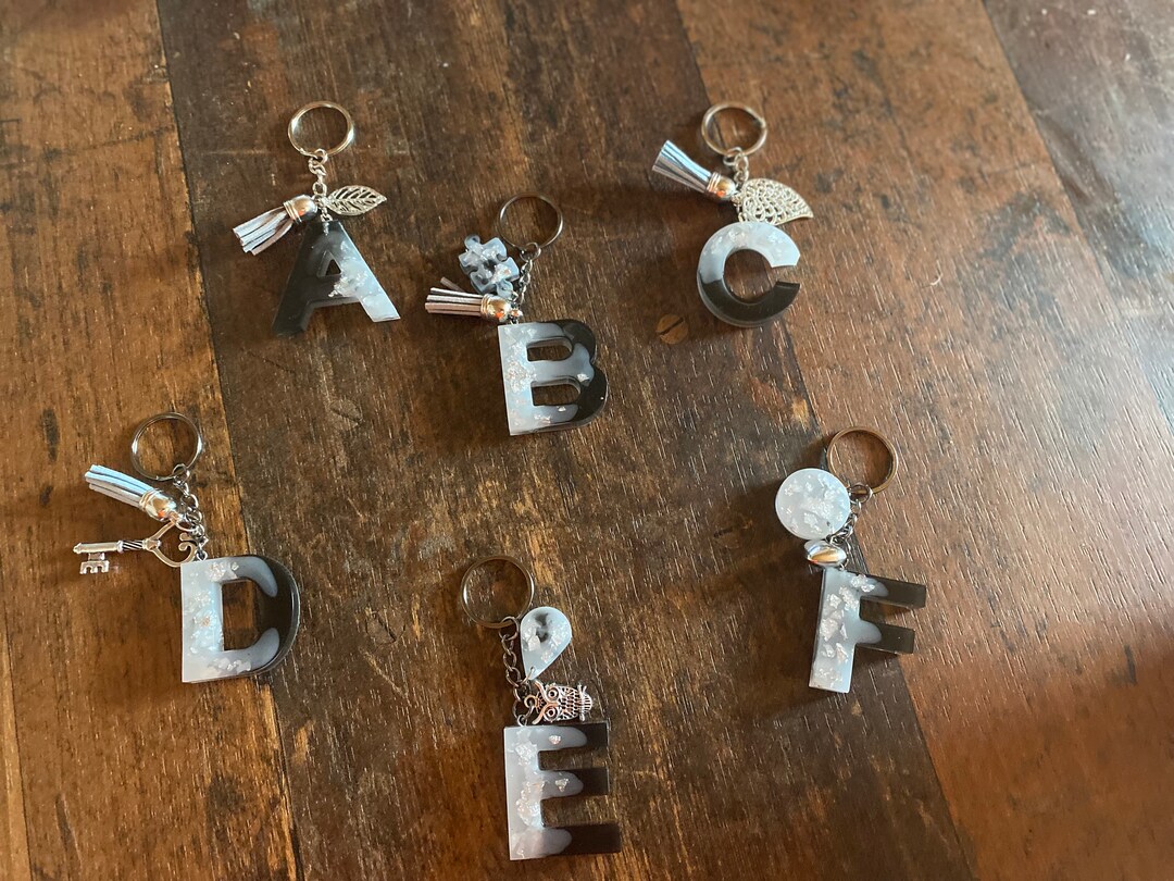 Personalized Keychain Letters/ Letters Keychain/ Epoxy Resin Etsy