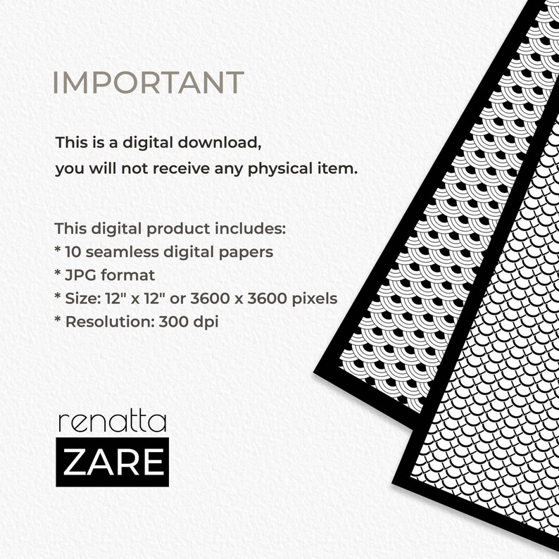 10 Waves and Water Seamless Digital Papers Sea Water Papers Black and ...