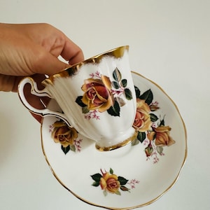 Royal Adderley Tea Set TeaCup Saucer England Fine Bone China Ridgway Potteries Vintage Antique Flower Ensemble Thé Tasse Thé Angleterre