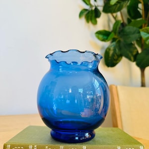 Vintage Anchor Hocking Glass Vase Round