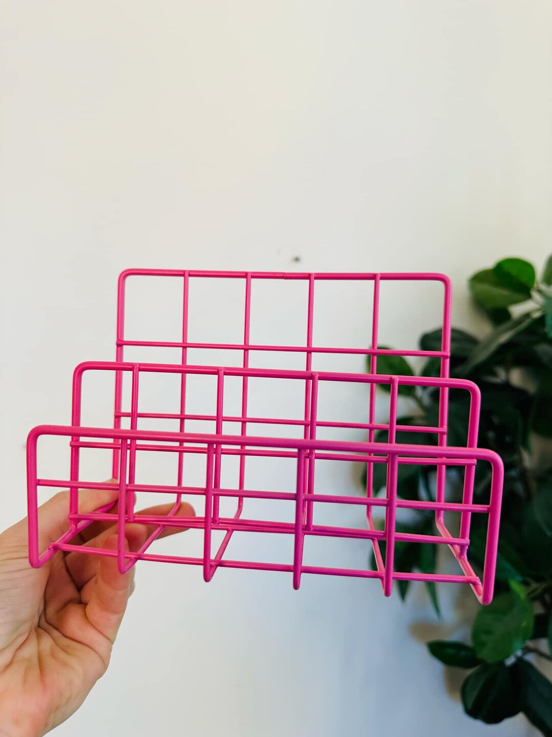 Pink File Stand Pink Stand Paper Holder Document Holder Metal Vintage Stationery - Etsy