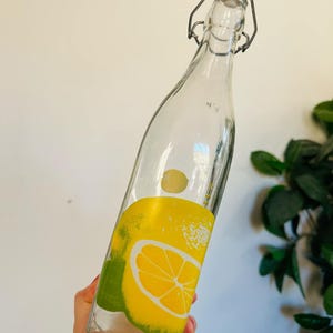 Large Lemon Glass Bottle Rubber Seal Lemonade