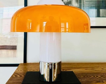Large Bauhaus Style Orange Lamp Glass Dome