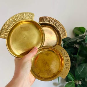 Vintage Brass Pocket Change Dish