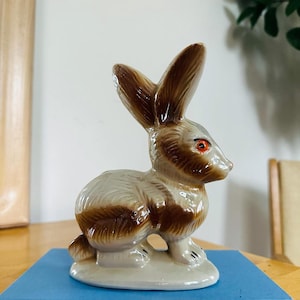 Vintage Ceramic Bunny Rabbit Made in Brazil Lapin Céramique Brésil