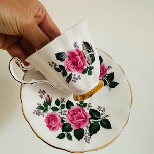 Royal Adderley Tea Set Tea Cup Saucer England Fine Bone China Ridgway Potteries Vintage Antique Flower Ensemble Thé Tasse Thé Angleterre