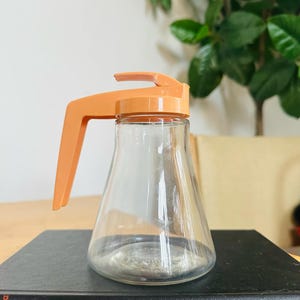 Vintage Androck Ahornsirup Krug Krug Diner Made in Canada Glas Orange Gelb