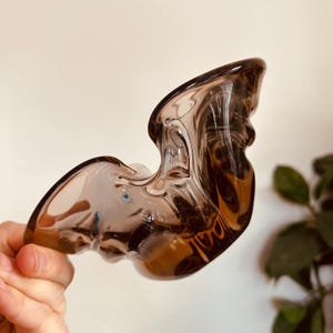 Mid Century Hand Blown Glass Grey Bowl Ashtray Dish Murano Style