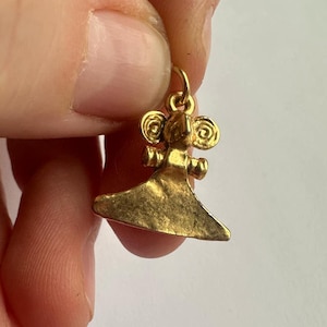 Vintage Gold Tone Pendant Charm Bird Mouse Bell Phone