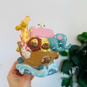 Noah&#39;s Ark Piggy Bank Figurine Kids Room Baby Room Decor Arche de Noé Tirelire Bank Optikos Designs Limited