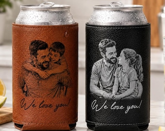 Porta-latas personalizado com desenho à mão do papai, presente de Dia dos Pais para o marido, porta-latas personalizado com desenho à mão do papai, presente de aniversário para o papai.