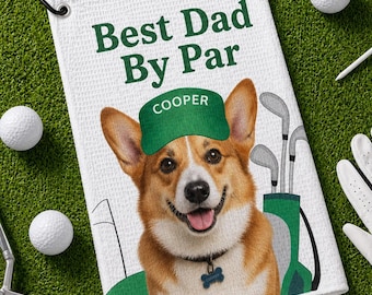 Benutzerdefiniertes Haustier-Golftuch mit Haustier-Foto, personalisierte Hundehandtücher, benutzerdefinierte Katzen-Golftücher, Hundegesicht-Foto-Golftuch, Golf-Liebhaber-Geschenke für Papa