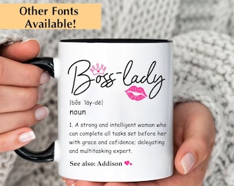 Personalized Boss Lady Definition Coffee Mug, Custom Name Boss Day Gift Idea, Boss Babe Cup, Boss Babe Gift, Boss Lady Coffee Cup, Boss Gift