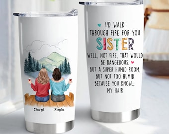 WHIDOBE Personalized Sister Mug (2 Women) Custom Coffee Mug with