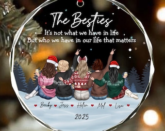 Gepersonaliseerde vriendschap kerstornament, groep vriendenornament, cadeau voor haar, cadeau voor vrienden, aangepast cadeau, ornament Friends Forever