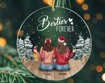 Best Friend Christmas Gift, Bestie Ornament 2023, Best Friend Ornament Personalized, Christmas Gift For BFF, Soul Sister, Long Distance Gift