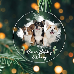 Personalized Pet Watercolor Ornament Pets Photo, Custom Christmas Dog Ornament, Personalized Dog Ornament, Christmas Gifts For Dog Lover