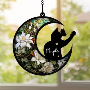 Cat Memorial Suncatcher, Personalized With Cat Breed, Available in all breeds, Custom Cat Name, Cat Remembrance Gift, Loss Of Cat Suncatcher