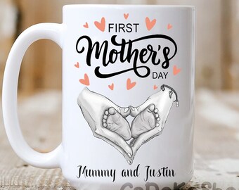 Custom First Mother Day Gift, First Mother Day Mug, Mom And Baby Mug, First Time Mom Gift, Mom Est 2023 Gifts, Gift for New Mom, First Mom