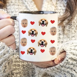 Baby-Gesichtsbecher, personalisierte Gesichtsbecher, Gesichtsbecher Ihres Hundes, Gesichtsbecher Ihres Mannes, benutzerdefinierte Fotobecher, Baby-Gesichtsbecher für Mutter-Vater-Geburtstagsgeschenk