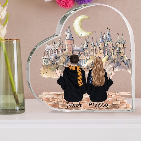 Plaque de sorcier personnalisée, cadeau de mariage personnalisé pour un nouveau couple, cadeau de Saint-Valentin pour lui, elle, cadeau d'anniversaire, cadeau d'anniversaire pour les fans de Harry