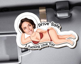 Custom Photo Car Visor Clip, Husband Gifts, Valentines Day Gifts for Boyfriend, Gifts for Him, Personalized Car Visor Clip,  Drive Safe