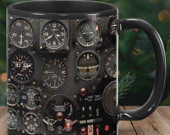 Pilot Gift, Coffee Mug Pilot, Pilot Indicator, Airline Mechanic Gift, Aviation Coffee Mug, Aviator Gift, Gift For Him, Gift For Men