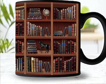 Bookish Mug, Book Lady Gift, Librarian Mug, Book Mug, Teacher Gift, Bookshelf Mug, Coffee Cup For Book Lover, Librarian Gift, Vintage Gift