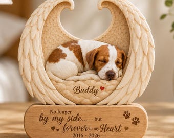 Personalized Pet Memorial Wooden Sign, Custom Dog Photo Angel Wings Keepsake, Cat Loss Sympathy Gift, Pet Memorial Decor, Pet Lover Gifts