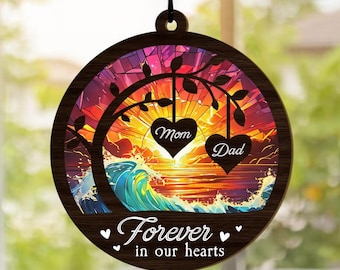 Memorial Suncatcher, Sympathy Gift, Loss Of Dad Gift, Sympathy Gift Family, Memorial Suncatcher, Mom in Heaven, Personalized Memorial Gift