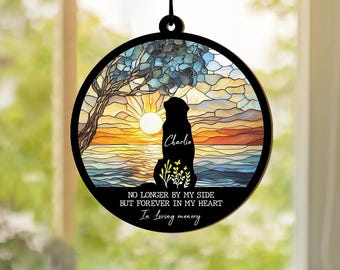 Apanhador de Sol Personalizado em Memória de Cachorro – Presente para Quem Perdeu um Animal de Estimação – Ornamento em Memória Amorosa – Lembrança Personalizada de Cachorro – Presente de Condolências para Amantes de Cães