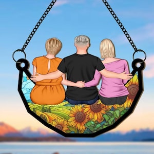 Personalized Window Hanging Suncatcher, Custom Mom & Daughter Son, Mothers Day Gift for Mom, Grandma, Family Suncatcher, Mother Suncatcher