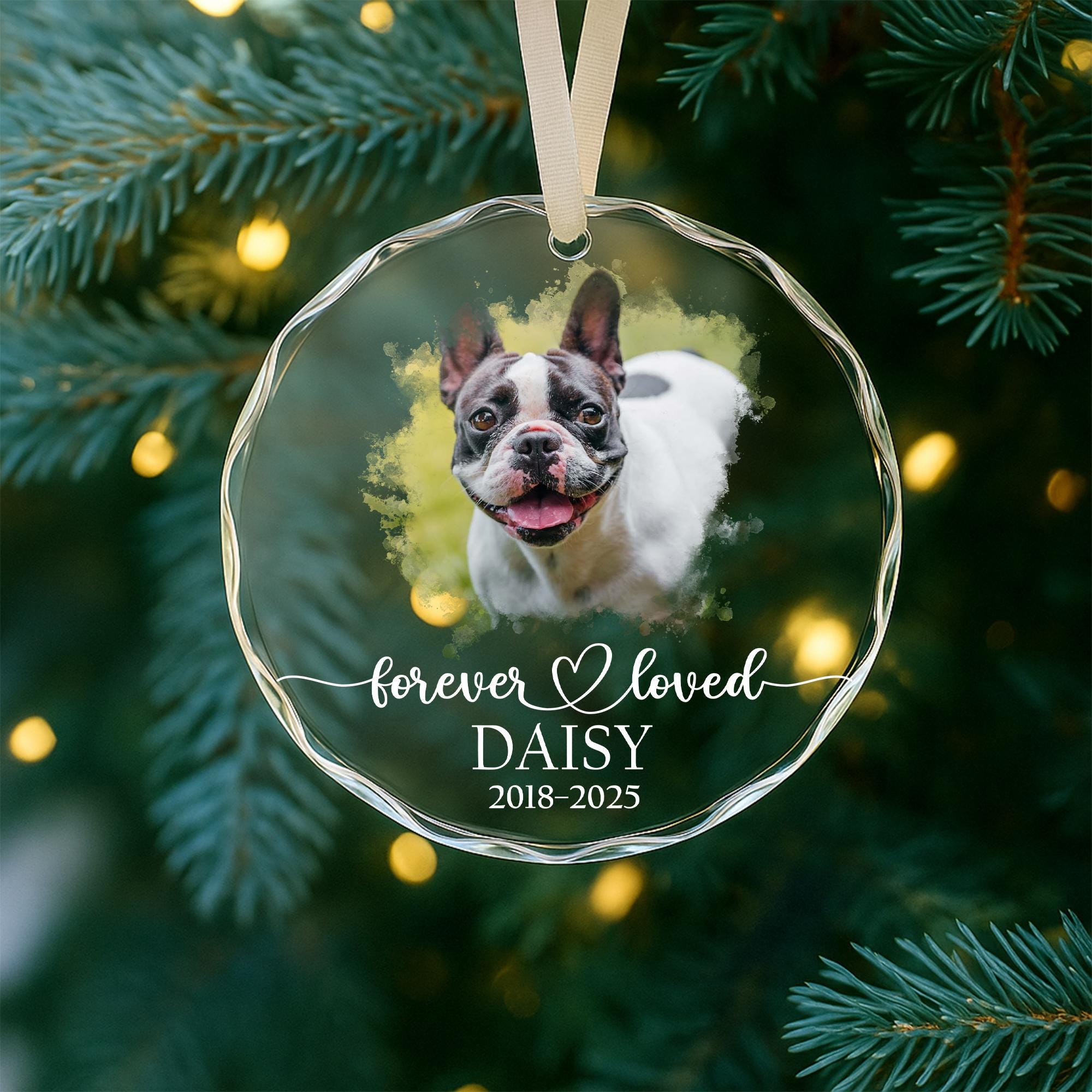 Personalized Pet Memorial Photo Ornament, Dog Sympathy Gifts, Christmas ...