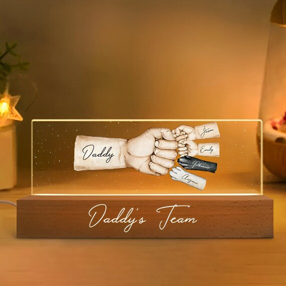 Engraved Acrylic Night Light For Dad - Father's Day Birthday Christmas Gifts