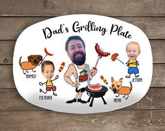 Personalized Dad Grilling Platter, Father's Day Gift From Kids