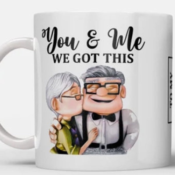 Old Couple Mugs, To My Husband, You & Me We Got This, Carl Ellie Couple, Wedding Anniversary Gift, Gift For Him, Remember When, Father's Day