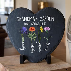 Benutzerdefinierte Mutter Oma Gartenstein, personalisierte Geburtsmonat Blumengeschenk, Omas Garten mit den Namen der Enkelkinder, Geburtstagsgeschenk für Mama, Oma