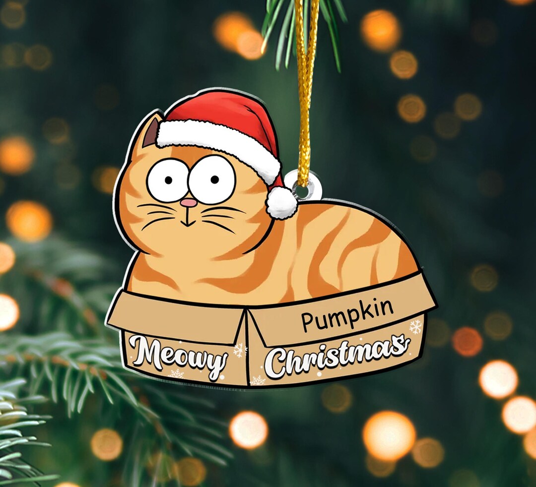 Meowy Catmas Ornament, Cat Personalized Custom Ornament, Christmas Gift ...