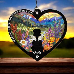 Personalized Pet Memorial Gift, Custom Dog Memorial Suncatcher, Dog Loss Gift, Loss of Pet Sympathy Gift, Dog Remembrance Gift, Dog Tribute